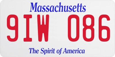 MA license plate 9IW086