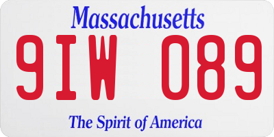 MA license plate 9IW089