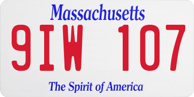 MA license plate 9IW107