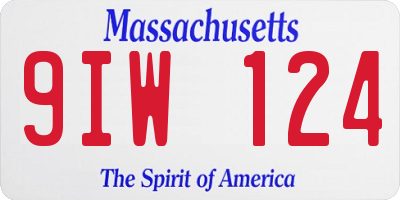 MA license plate 9IW124