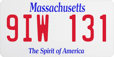 MA license plate 9IW131