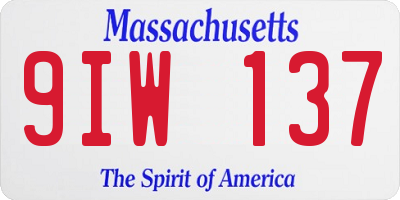 MA license plate 9IW137