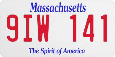 MA license plate 9IW141