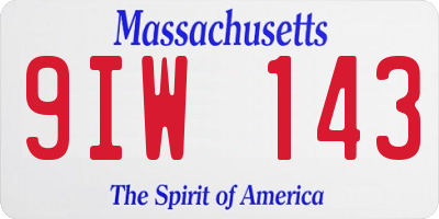MA license plate 9IW143