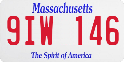 MA license plate 9IW146