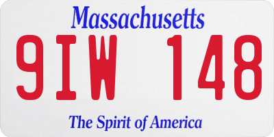 MA license plate 9IW148