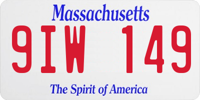 MA license plate 9IW149