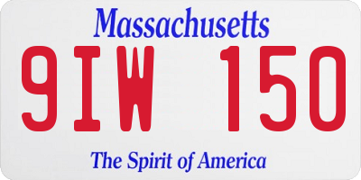 MA license plate 9IW150