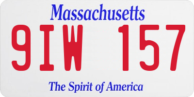 MA license plate 9IW157
