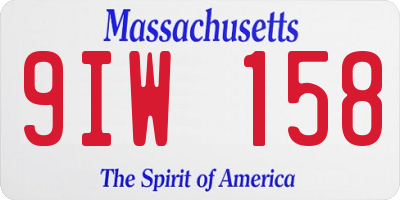 MA license plate 9IW158
