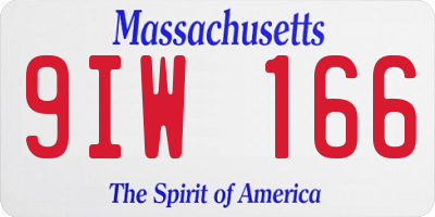 MA license plate 9IW166