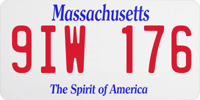 MA license plate 9IW176