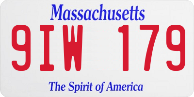 MA license plate 9IW179