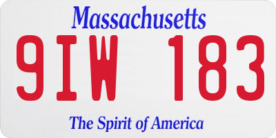 MA license plate 9IW183