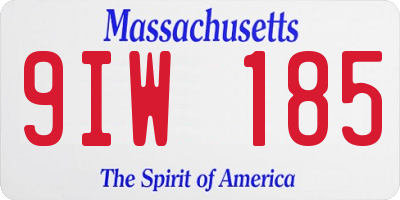 MA license plate 9IW185