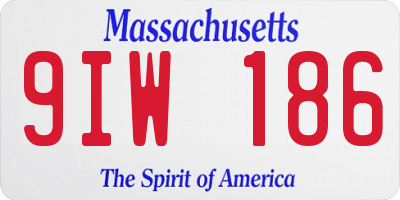 MA license plate 9IW186