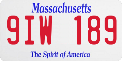 MA license plate 9IW189