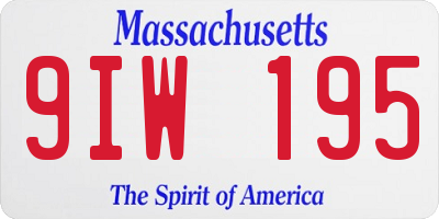 MA license plate 9IW195