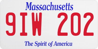 MA license plate 9IW202