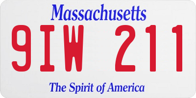 MA license plate 9IW211