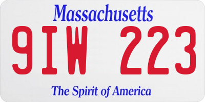 MA license plate 9IW223