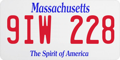 MA license plate 9IW228