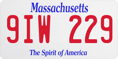 MA license plate 9IW229