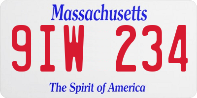 MA license plate 9IW234
