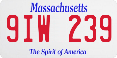 MA license plate 9IW239