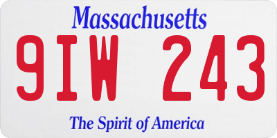 MA license plate 9IW243