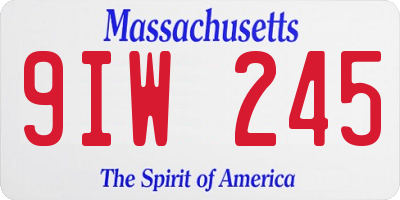 MA license plate 9IW245