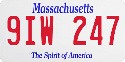 MA license plate 9IW247