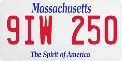 MA license plate 9IW250