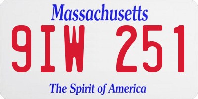 MA license plate 9IW251