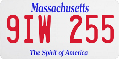 MA license plate 9IW255