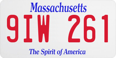 MA license plate 9IW261