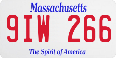 MA license plate 9IW266