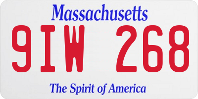 MA license plate 9IW268