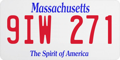 MA license plate 9IW271