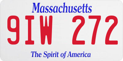 MA license plate 9IW272