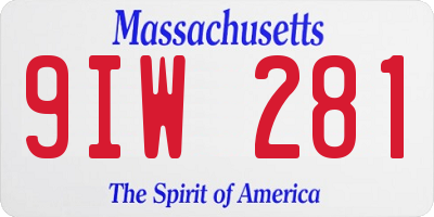 MA license plate 9IW281