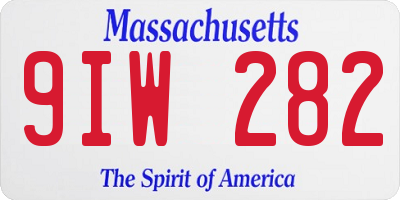 MA license plate 9IW282