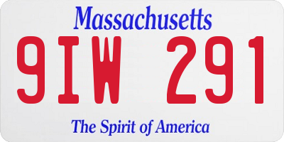 MA license plate 9IW291