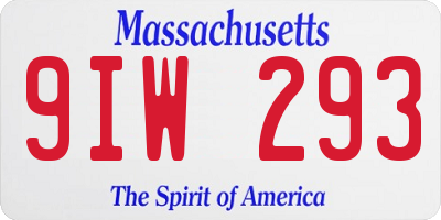 MA license plate 9IW293