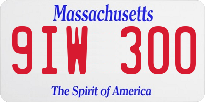 MA license plate 9IW300