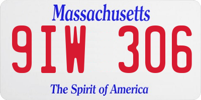 MA license plate 9IW306