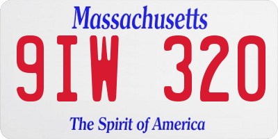 MA license plate 9IW320