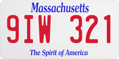 MA license plate 9IW321