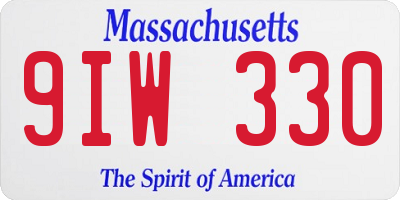 MA license plate 9IW330