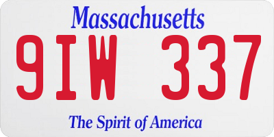 MA license plate 9IW337